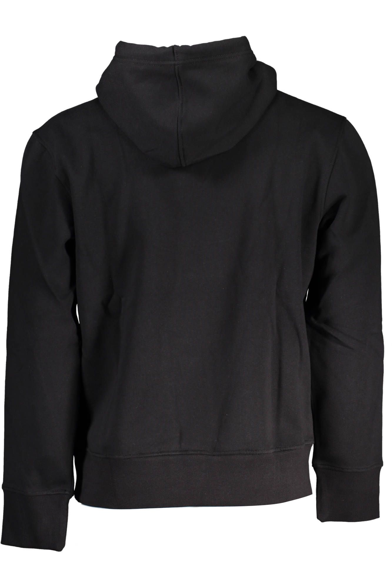 Sleek Black Cotton Hooded Sweatshirt