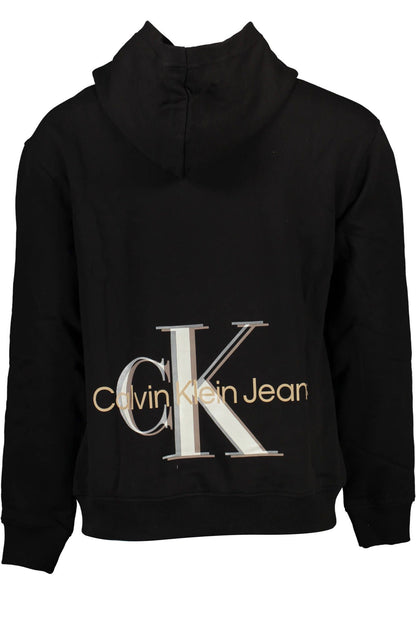 Elegant Black Cotton Hooded Sweatshirt