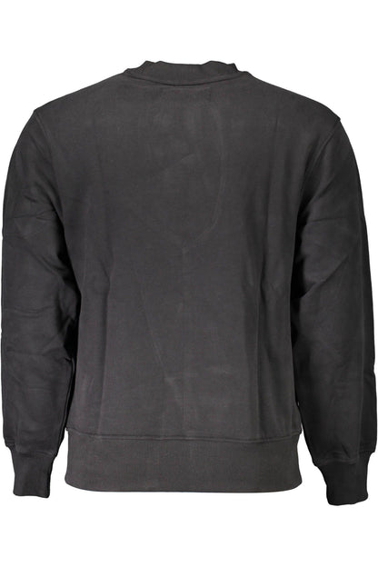 Sleek Black Cotton Sweatshirt for Men