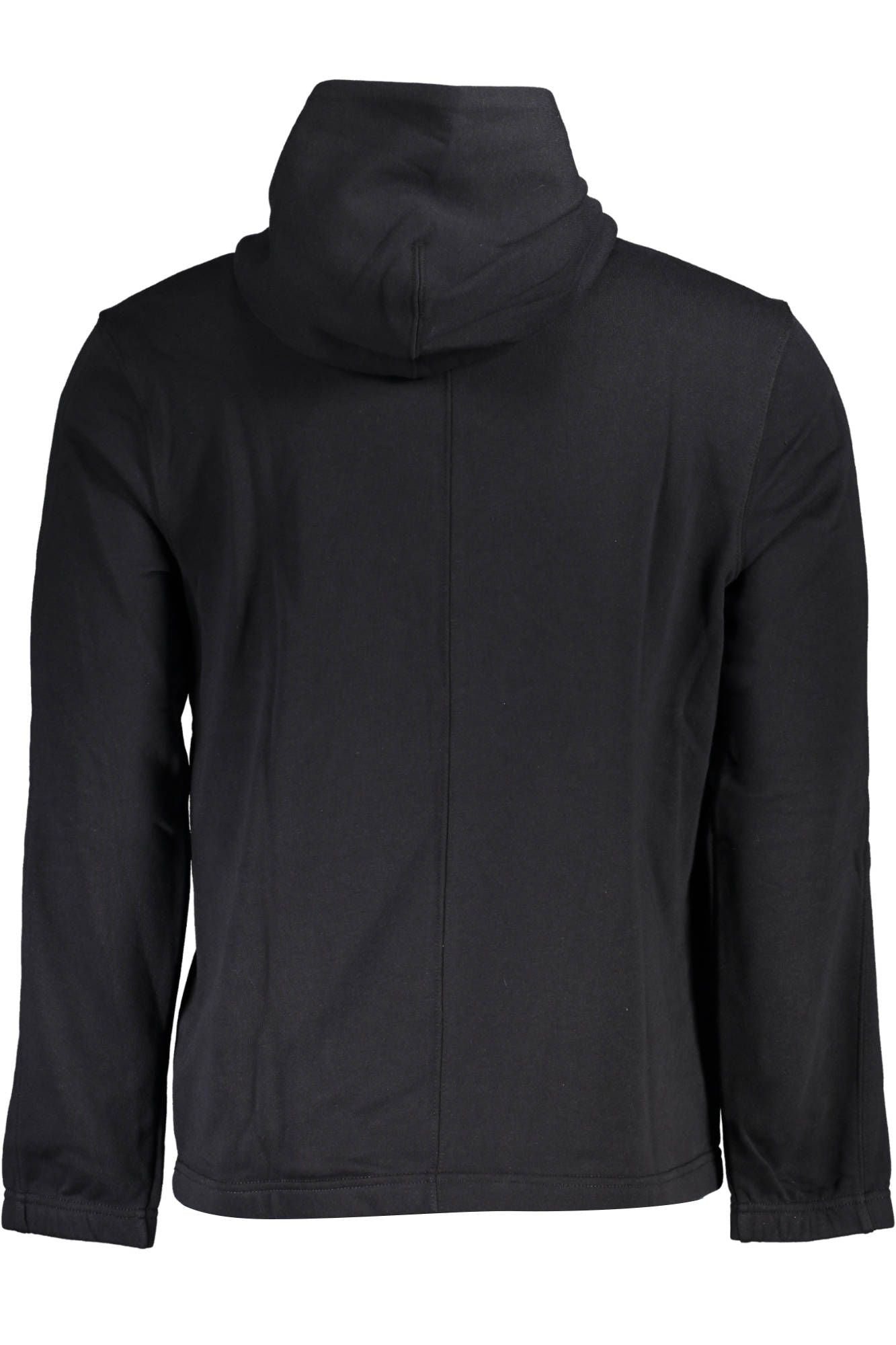 Sleek Black Hooded Sweatshirt with Logo Print