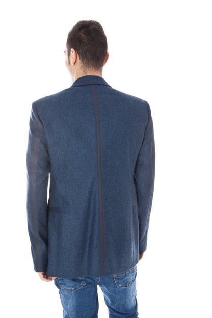 Elegant Wool Blend Contrast Detail Jacket
