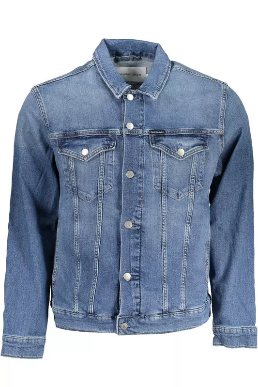 Classic Blue Denim Jacket with Logo Detail