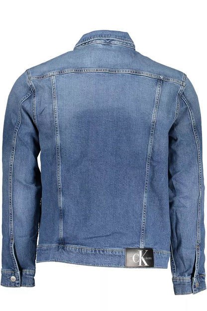 Classic Blue Denim Jacket with Logo Detail