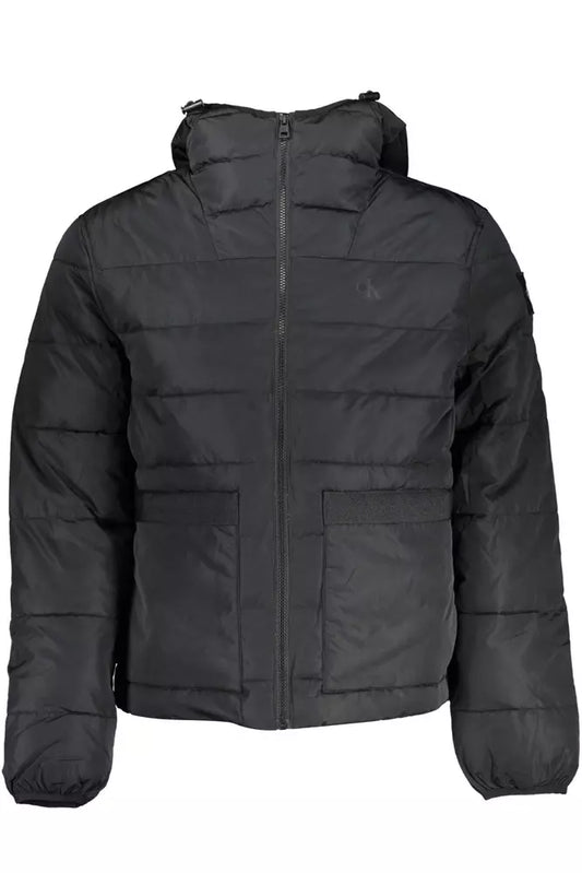 Sleek Recycled Polyester Hooded Jacket