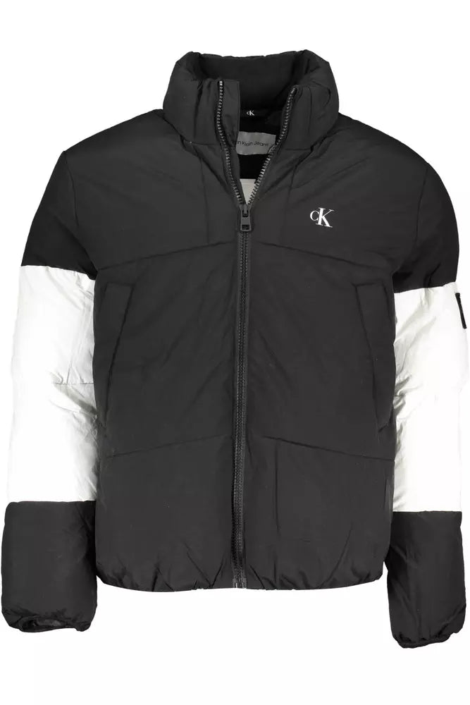 Sleek Black Recycled Polyester Jacket