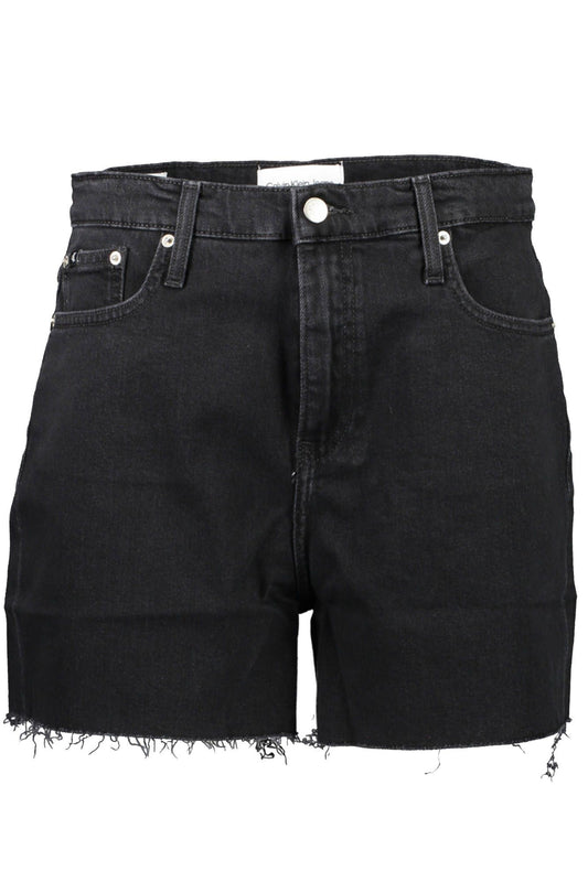 Chic Black Denim Shorts with Logo