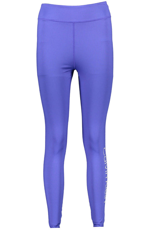 Sleek Blue Reflective Logo Leggings