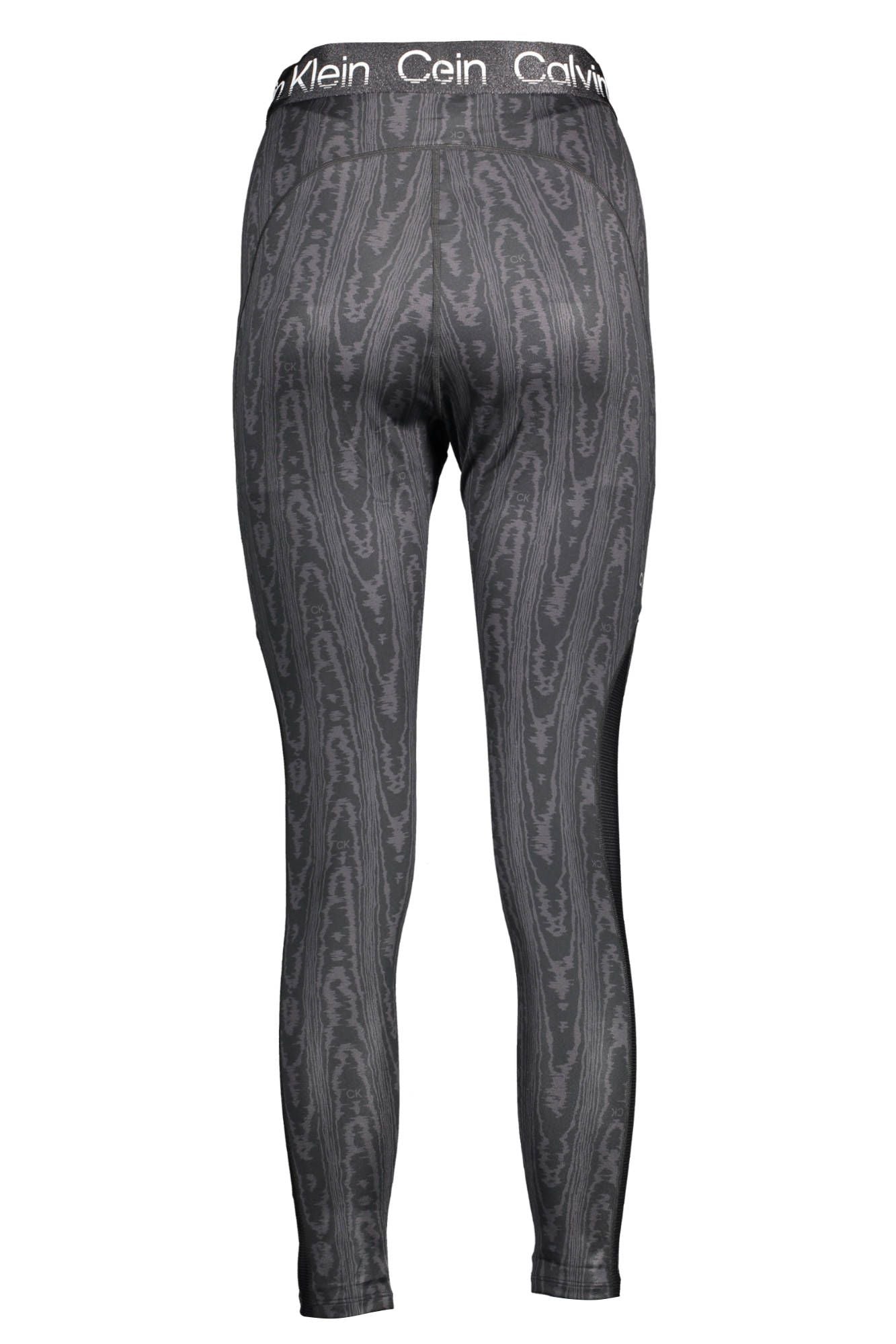 Sleek Black Elasticated Leggings with Logo Detail