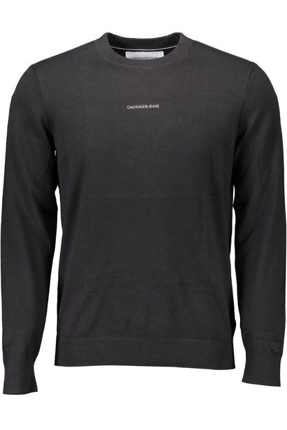 Elegant Black Cotton Sweater for Men