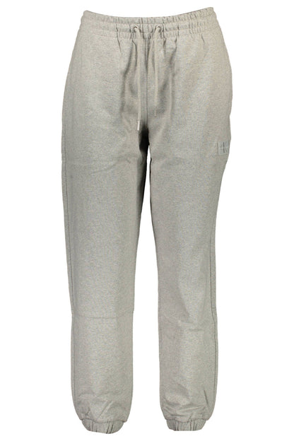 Chic Gray Sports Trousers with Logo Detail