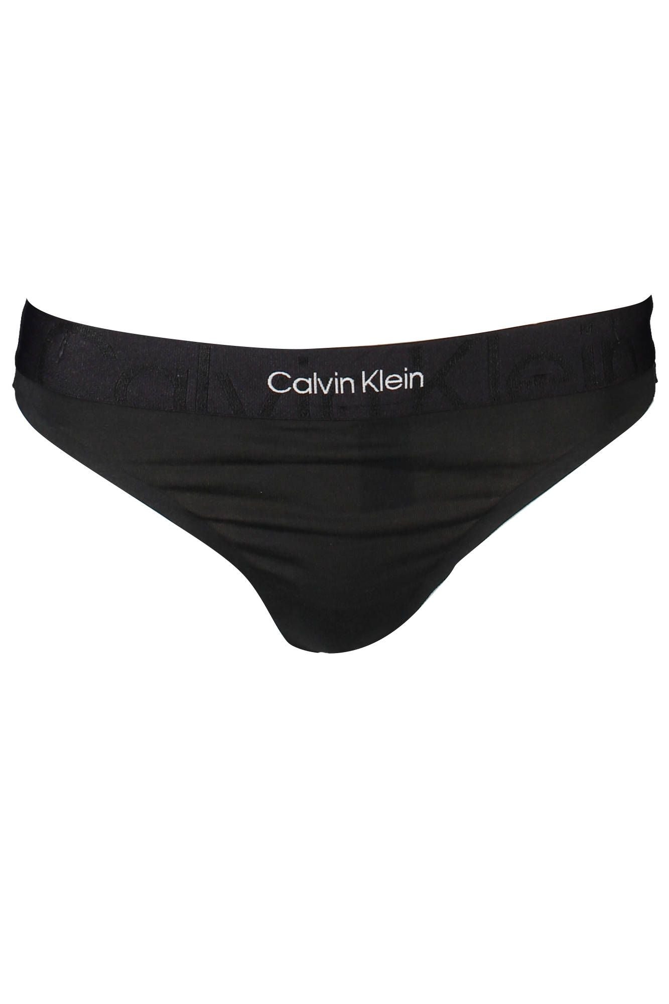 Elegant Black Cotton Thong with Logo Detail