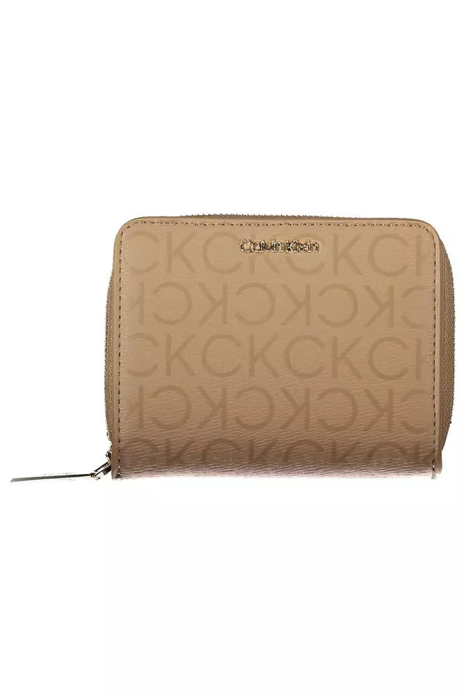 Beige RFID Secure Wallet with Coin Purse