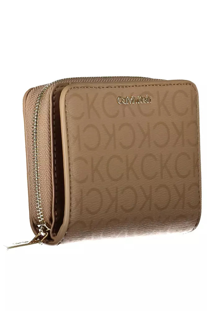 Beige RFID Secure Wallet with Coin Purse