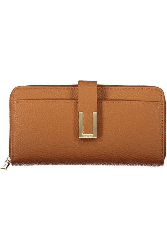 Chic Brown Polyester Wallet with Multiple Compartments