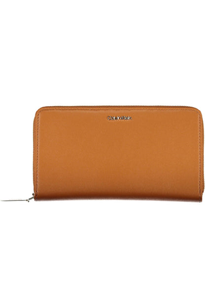 Elegant Brown Polyurethane Wallet with RFID Lock