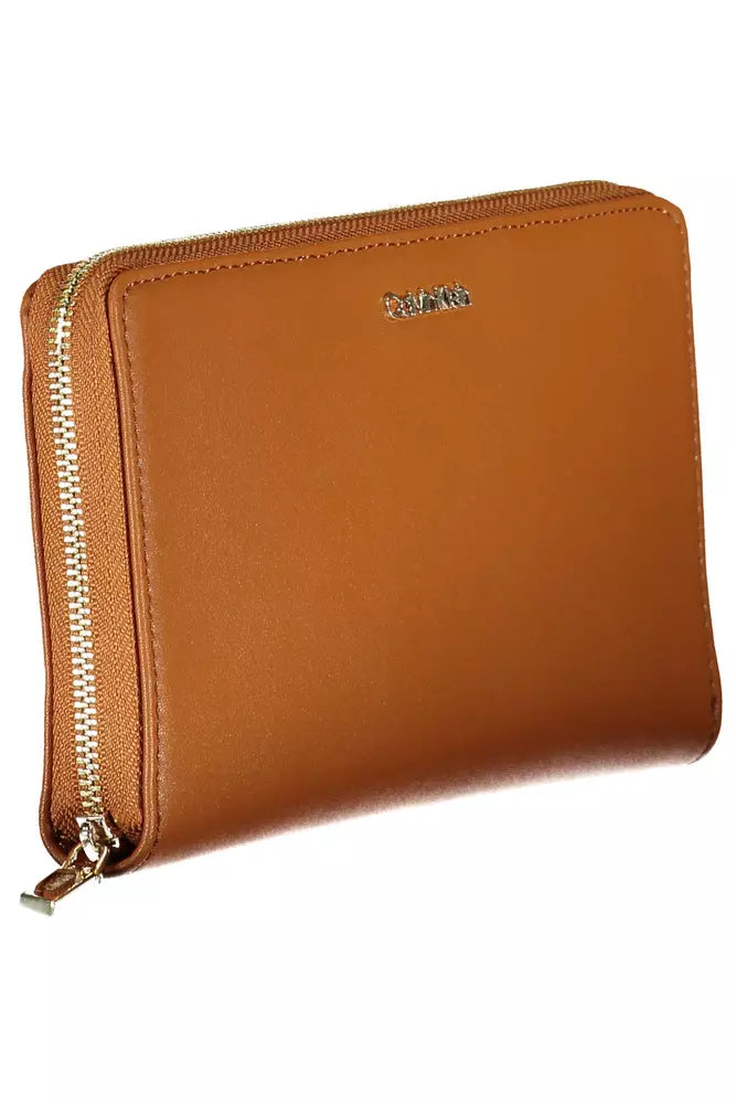 Elegant Brown Polyethylene Wallet with RFID Lock