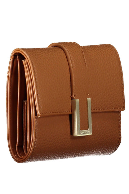 Chic Brown Snap Wallet with Contrasting Details