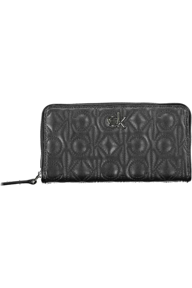 Chic Black Polyethylene Zip Wallet