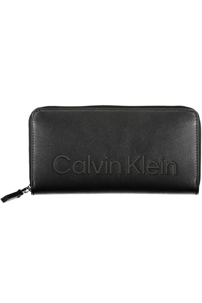 Chic Black Polyurethane Wallet with RFID Block