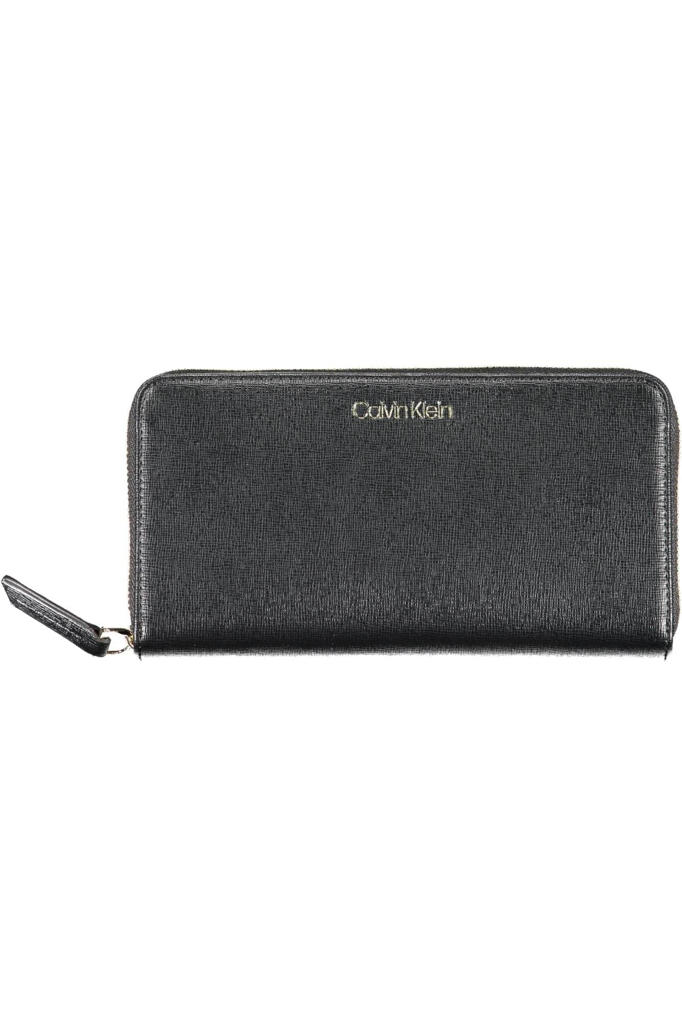 Elegant Black Polyurethane Wallet with RFID Blocking