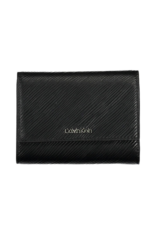 Elegant Black Polyurethane Wallet with RFID Blocker