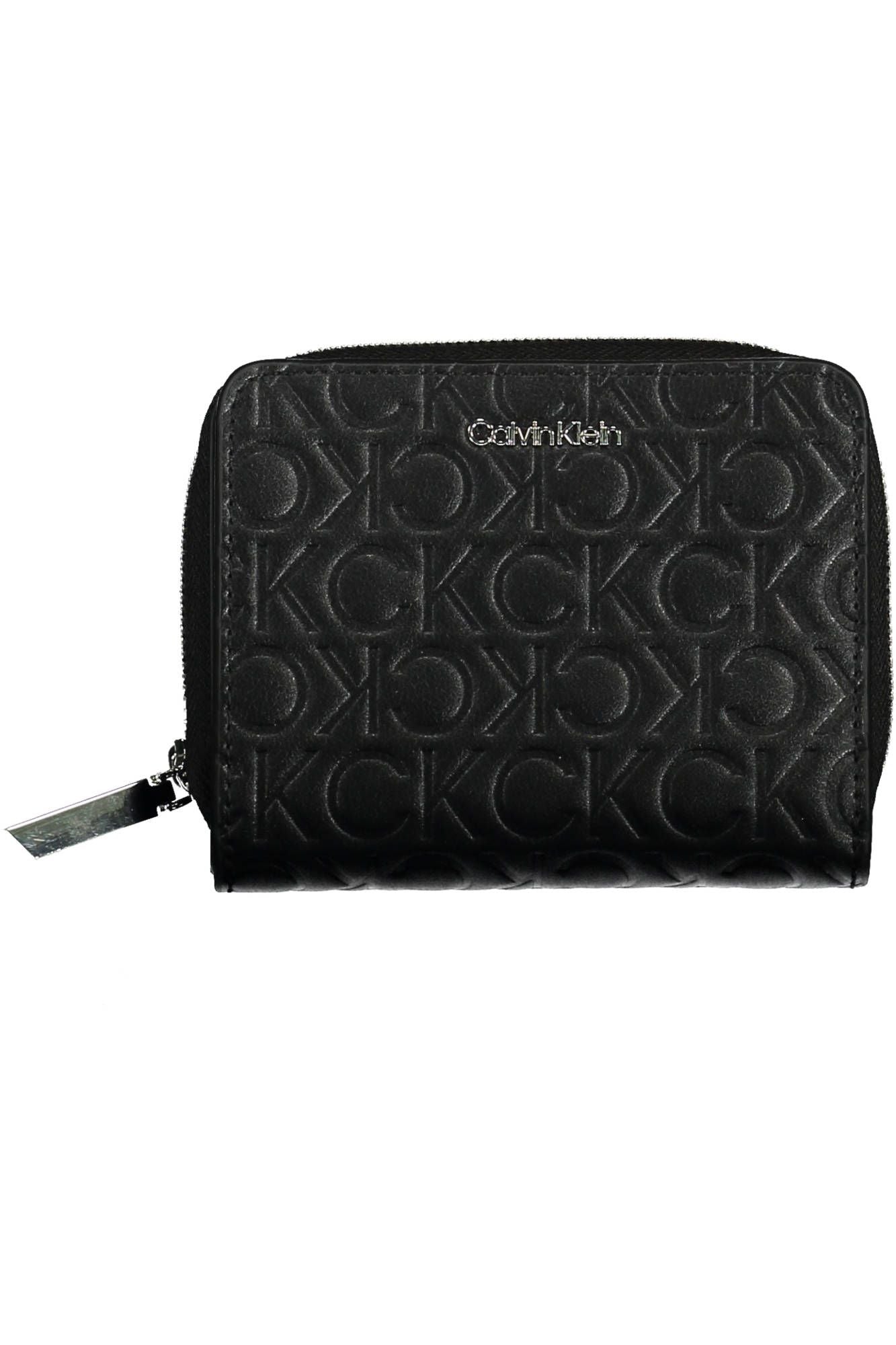 Sleek Black Polyester Wallet with Chic Details