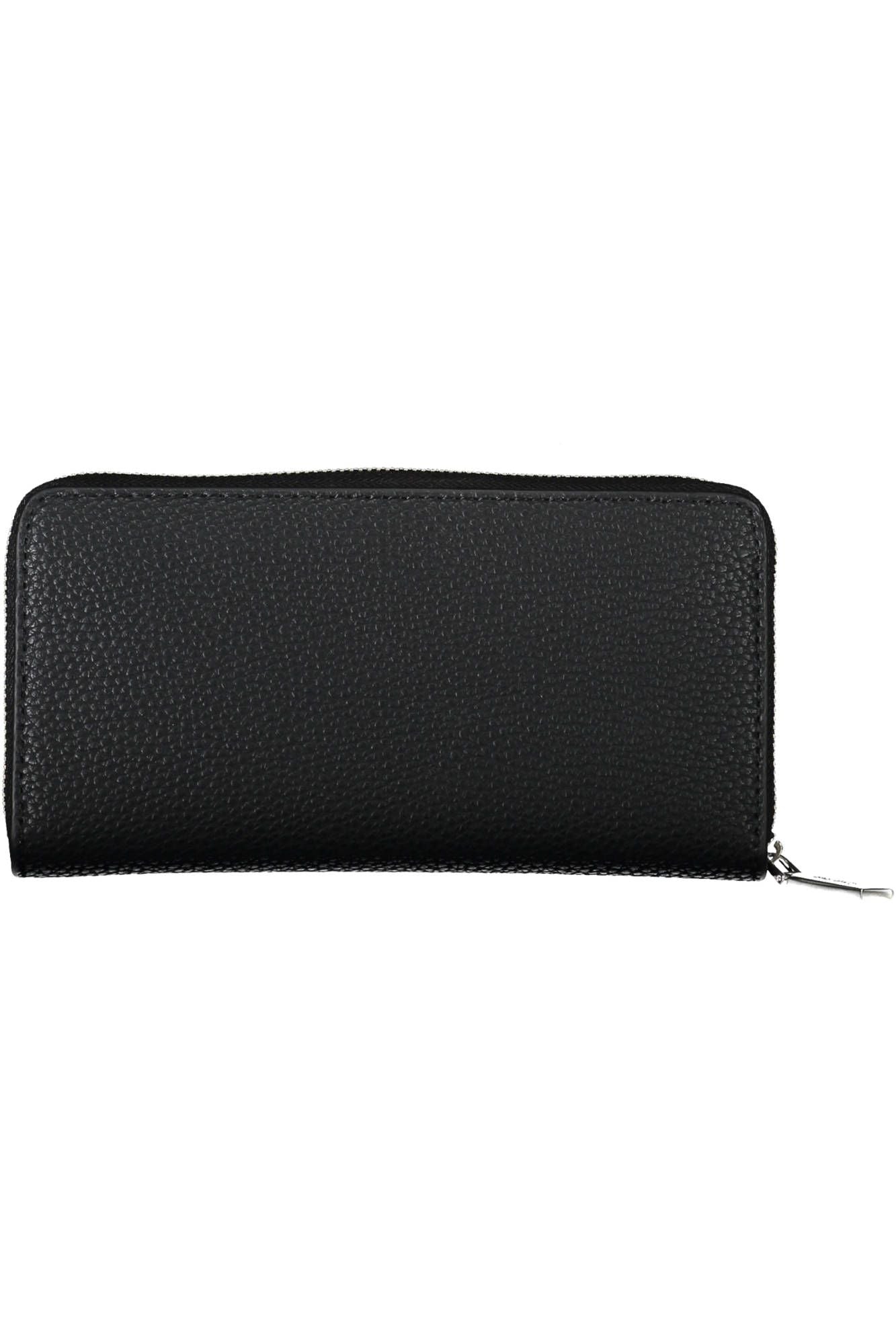 Elegant Black Polyester Wallet with Contrasting Details