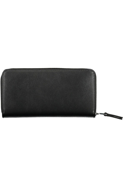 Chic Black Polyurethane Wallet with RFID Block