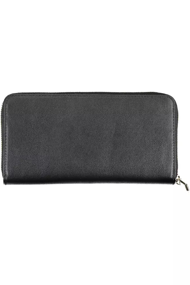 Elegant Black Polyethylene Five-Compartment Wallet