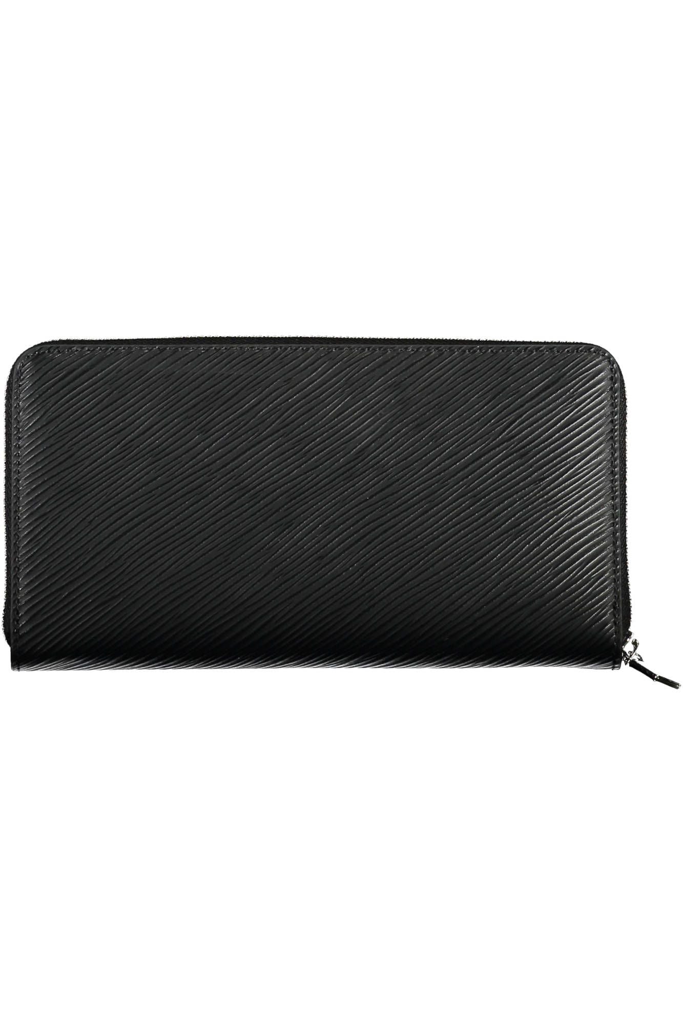 Elegant Black Polyurethane Wallet with RFID Blocking