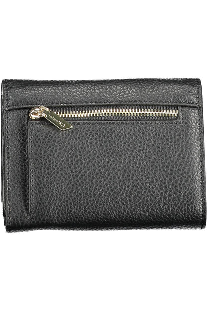 Sleek Polyurethane Black Wallet with RFID Lock