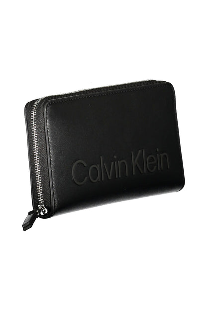 Chic Black Polyurethane Wallet with RFID Block