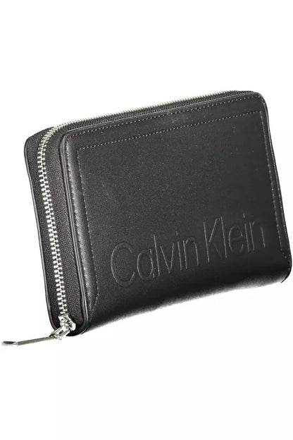 Elegant Black Wallet with RFID Lock and Zip Closure