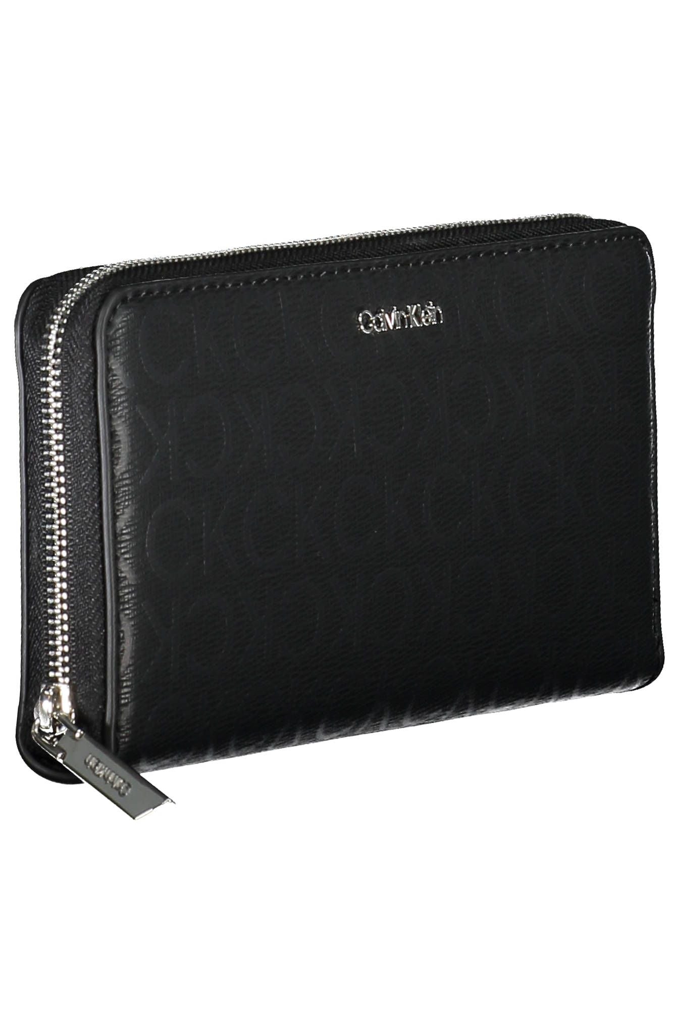 Elegant Black Polyester Wallet with Coin Purse