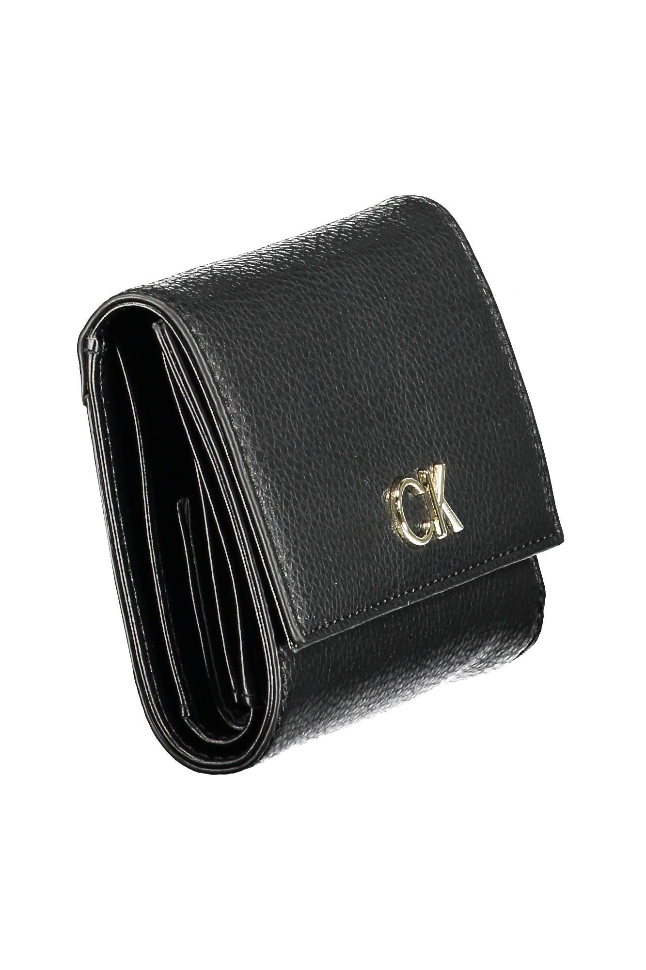 Sleek Polyurethane Black Wallet with RFID Lock