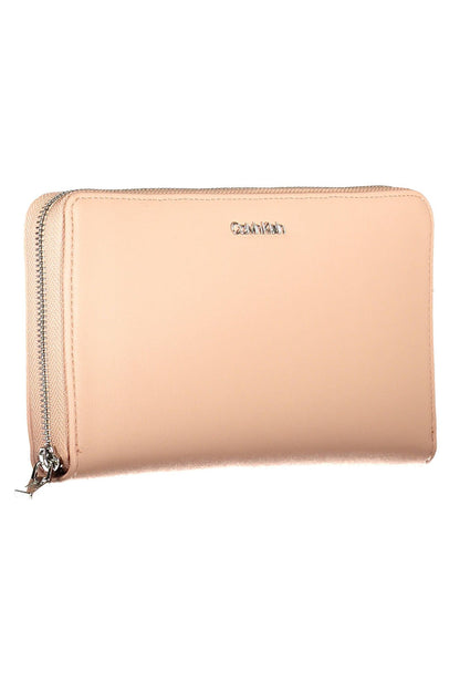 Elegant Pink Polyurethane Wallet with RFID Blocking