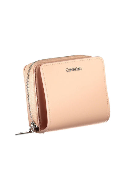 Elegant Pink Polyurethane Wallet with RFID Block