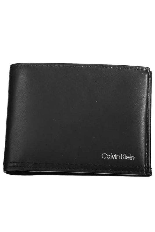 Sleek Black Leather Wallet with RFID Blocker