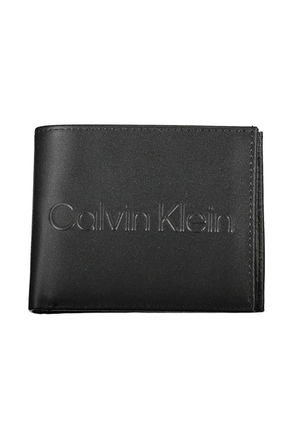 Sleek Black Polyurethane Wallet with RFID Blocker