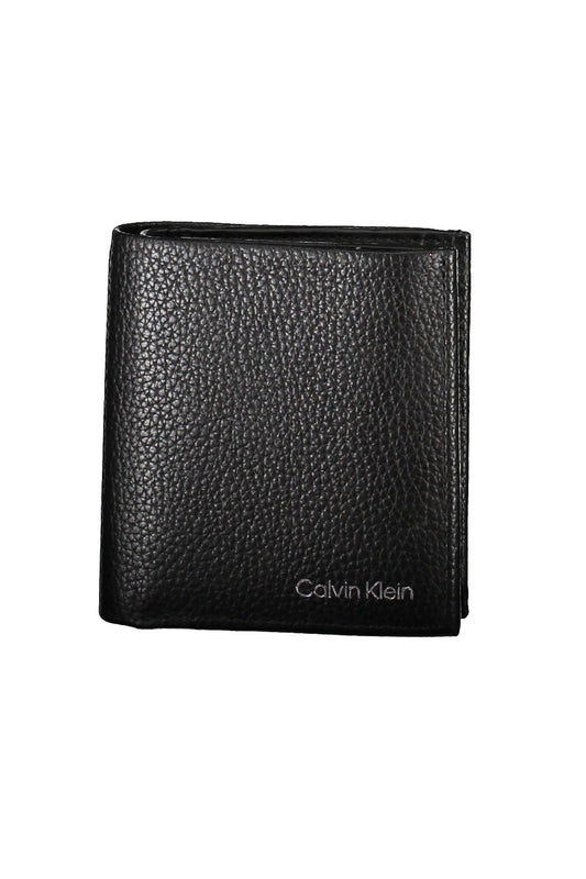 Sleek Black Leather Wallet with RFID Blocker