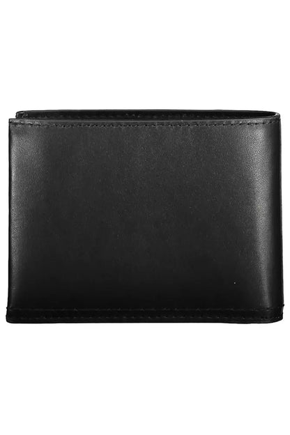 Sleek Black Leather Wallet with RFID Blocker