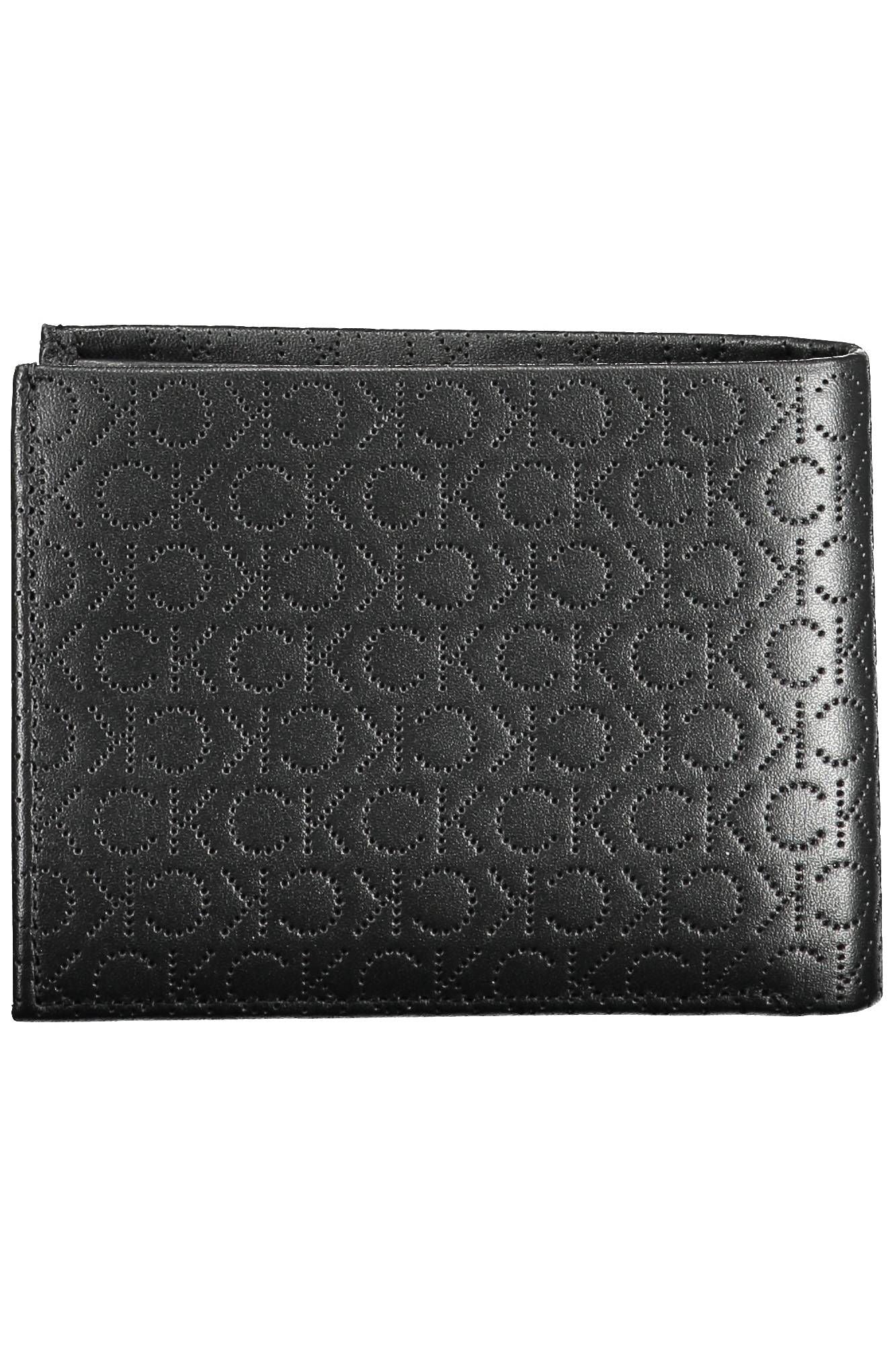 Sleek Black Leather Dual-Compartment Wallet