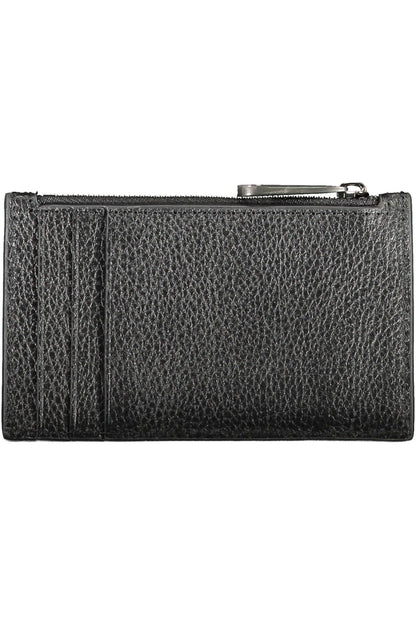 Sleek Leather Card Holder with Zip Detail