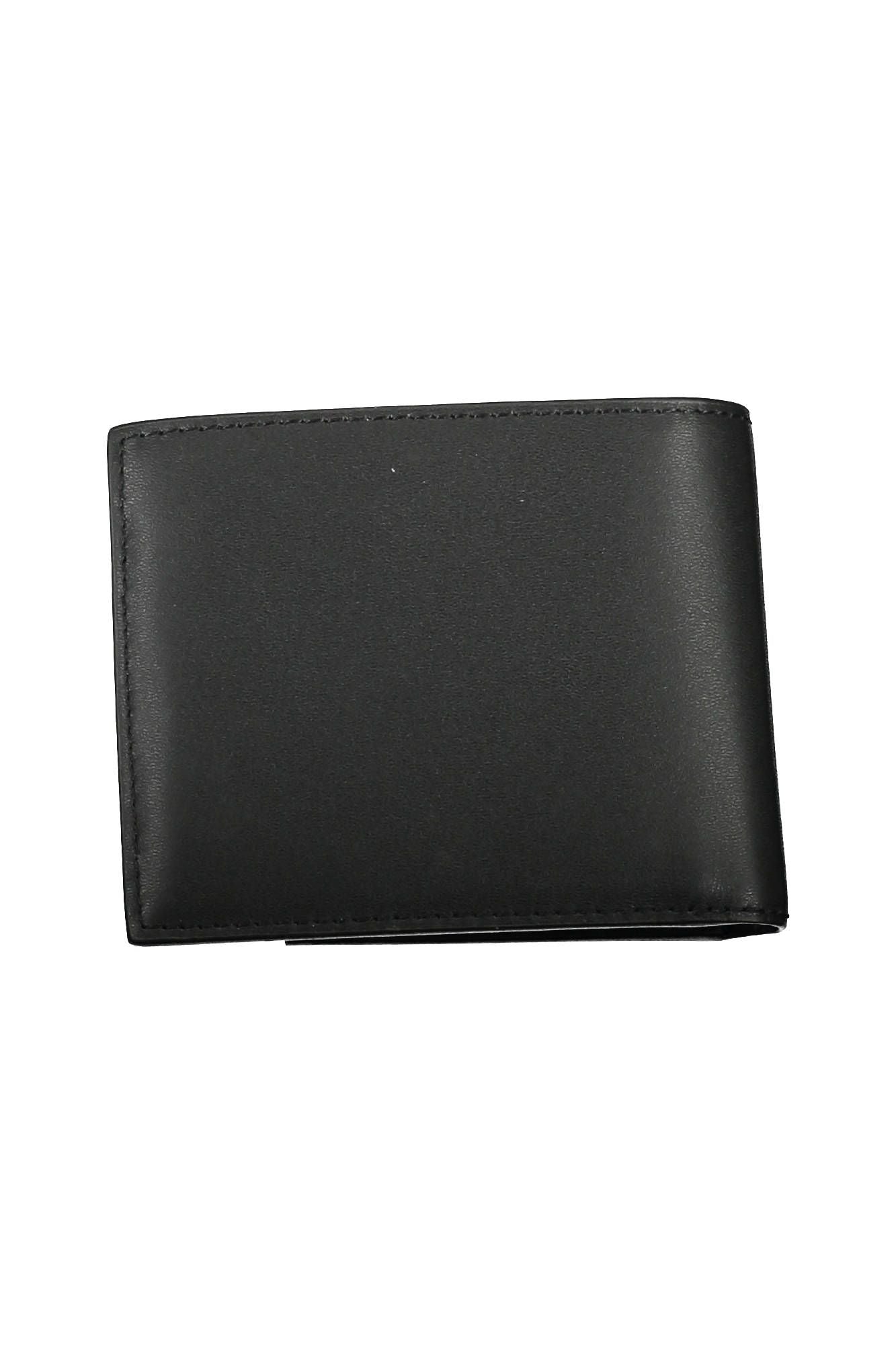 Sleek Black Polyurethane Wallet with RFID Blocker