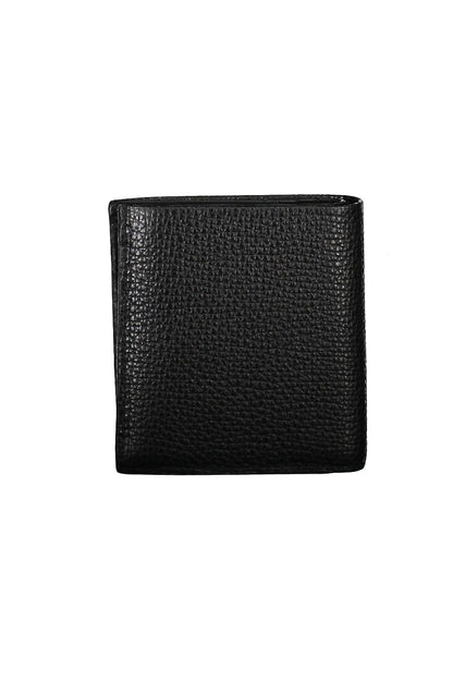 Sleek Black Leather Wallet with RFID Blocker