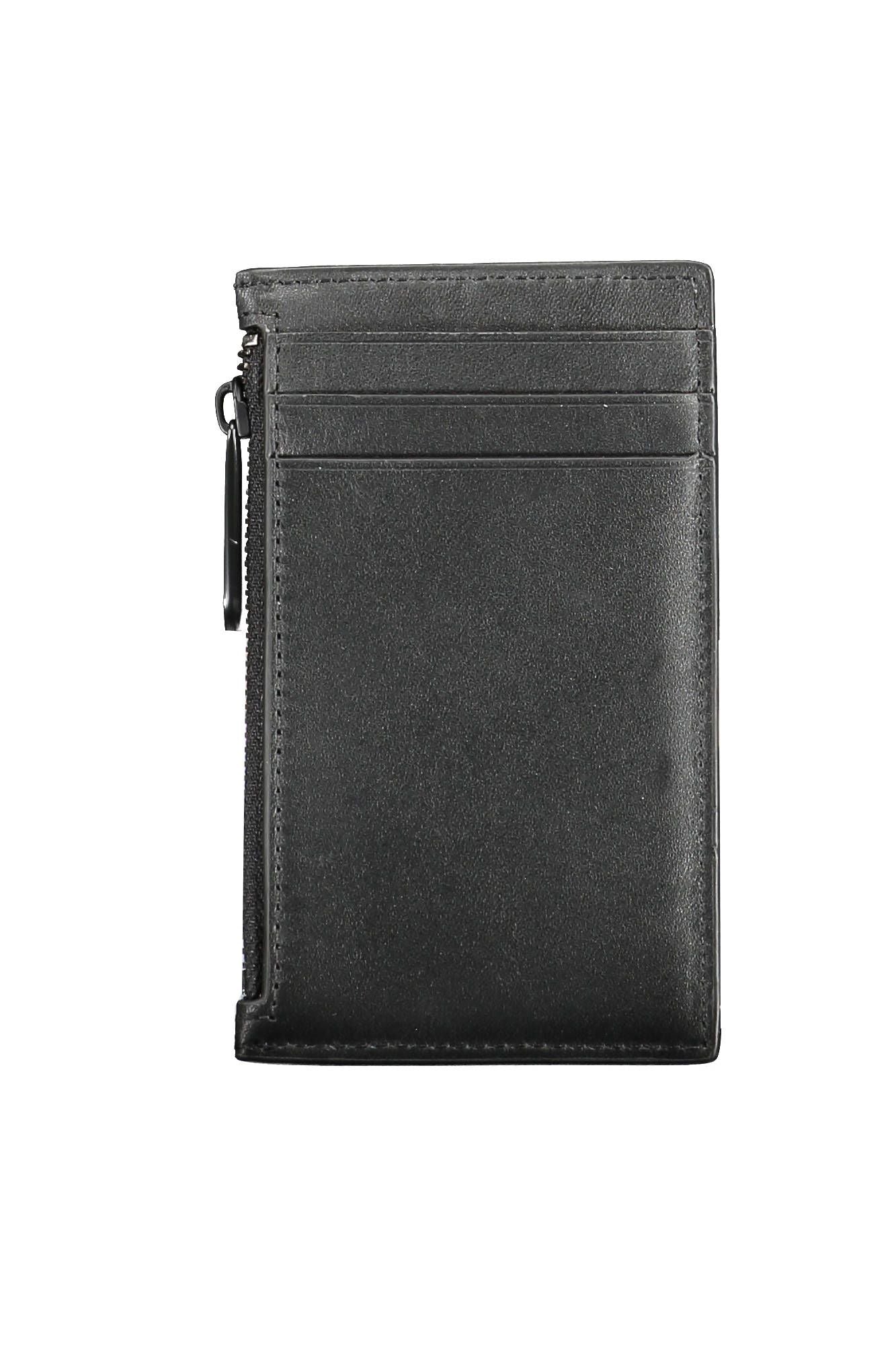 Sleek Leather Zip Wallet in Timeless Black