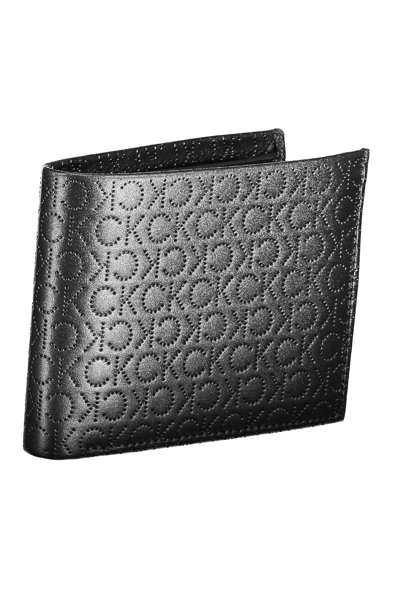 Sleek Black Leather Dual-Compartment Wallet