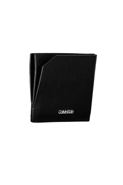 Sleek Black Leather Card Holder with Logo