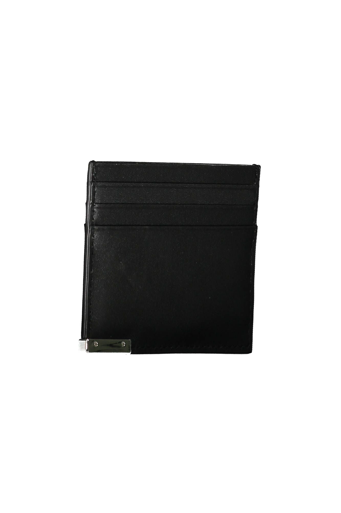 Sleek Black Polyurethane Cardholder