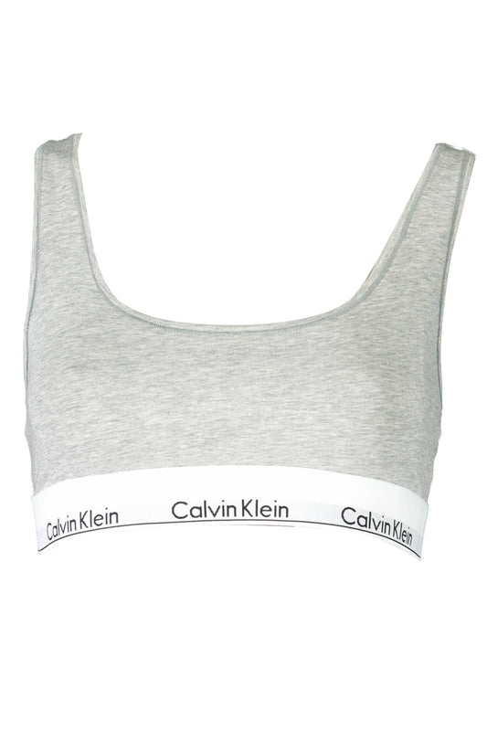 Chic Gray Sports Bra with Contrast Detailing